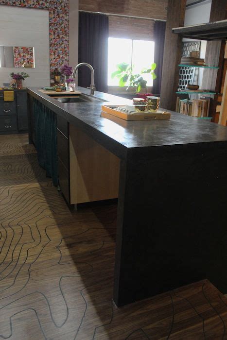 Diy Black Concrete Island Concrete Island Diy Countertops Black Concrete