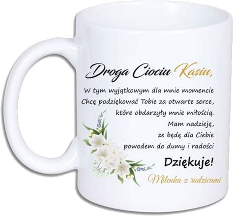 Kubek Najlepsza Chrzestna Pami Tka Podzi Kowanie E Swiece Pl Chrzest