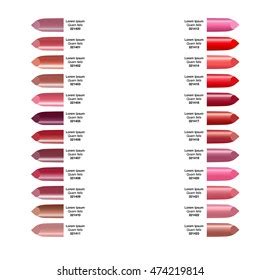 Curvy Lipstick Smear Set Bright Nude Stock Vector Royalty Free