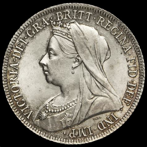 queen victoria veiled head silver shilling unc