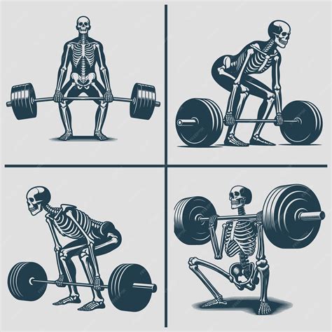 Premium Vector Skeleton Deadlift Vector Silhouette Svg Bundle File