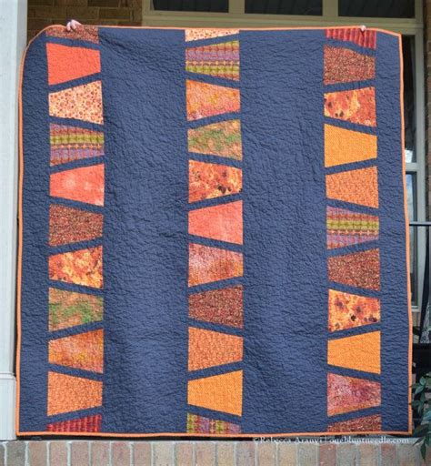 Orange And Gray Geometric Quilt By Geometric Quilt