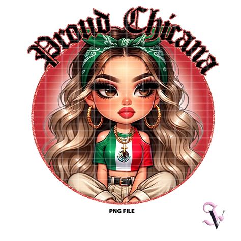 Proud Chicana Chola Chibi Style Mexicana Cinco De Mayo Latina Shirt Png For Dtf Iron On Print