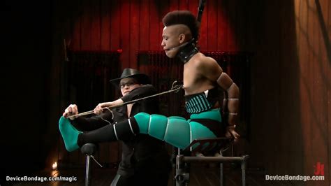 Ebony Bound In Device Ass Fucked