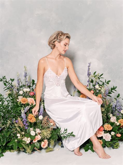 Vtg S S Lingerie Nightgown Slip Dress Wedding Boudoir Lace Etsy