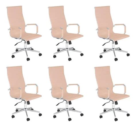 Kit Cadeiras Escritório Esteirinha Diretor Home Nude Parcelamento sem juros