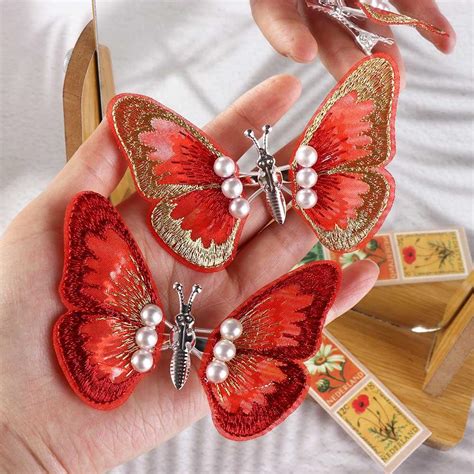 Заколка для волос в виде бабочки, жемчужная заколка Hanfu, заколка в ...