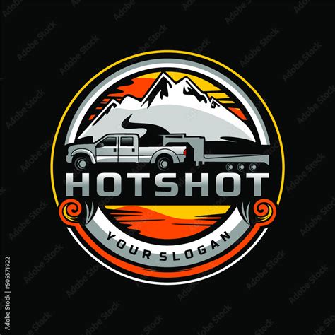 Hotshot trucking delivering mountain logo design vector illustration Stock Vector | Adobe Stock