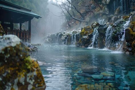 Premium Photo Japanese Onsen Hot Spring Resort Ai Generated