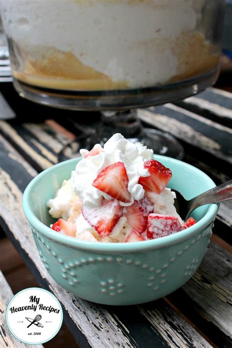 Strawberry Angel Food Cake with Vanilla Bean Ice Cream and Reddi-Whip - My Heavenly Recipes