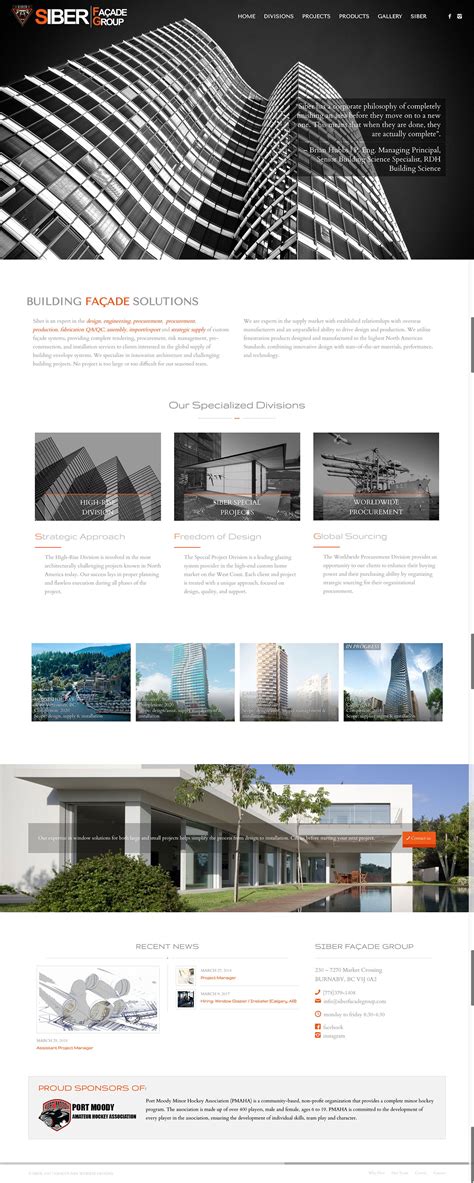 Siber Facade Group Vancouver Website Designs