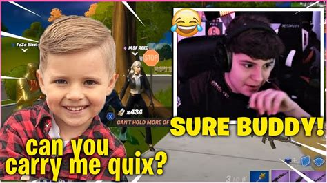 Clix Plays Fortnite With A Cute Little Kid Adorable Fortnite Funny