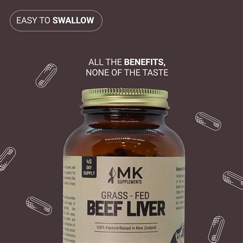 MK Supplements – Grass Fed Beef Liver 3000 mg, Freeze-Dried Beef Liver Capsules, 100% Pasture