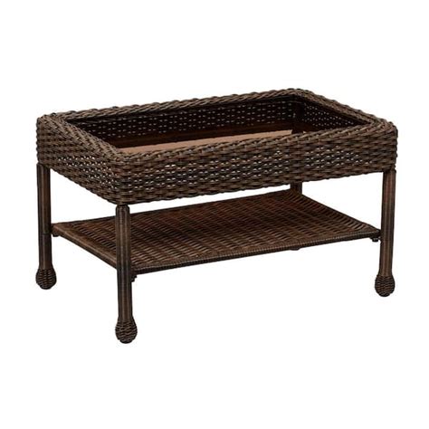 Stylewell Mix And Match Brown Wicker Outdoor Coffee Table B C