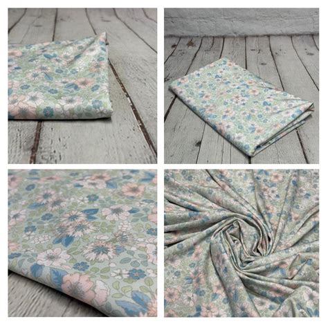 Way Stretch Tricot Print Spandex Fabric By The Yard Tricot Swim Wear Bikini Soft Pastel Small