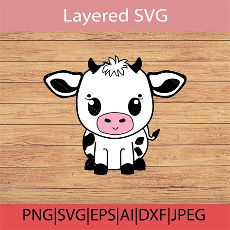 Cow Svg Farm Love Svg Farm Cow Cute Cow Farmhouse Svg Baby Animal