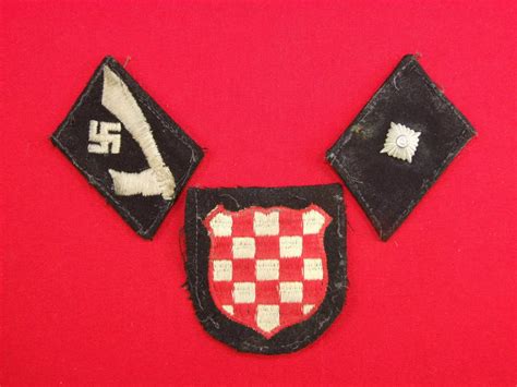 Waffen Ss Handschar Division Insignia Group In Formation Patches