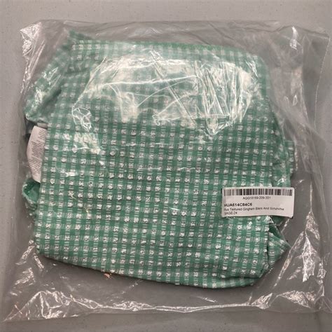 Nasty Gal Swim Nasty Gal Plus Size Textured Gingham High Waisted Bikini And Scrunchie Swim