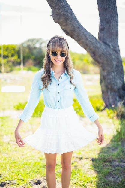 Premium Photo Smiling Attractive Blonde Model Posing