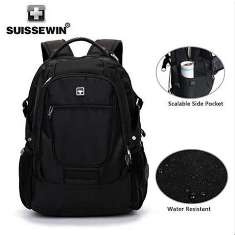 Polyester Black Swiss Nylon Backpack Swisswin Suissewin, Number Of ...