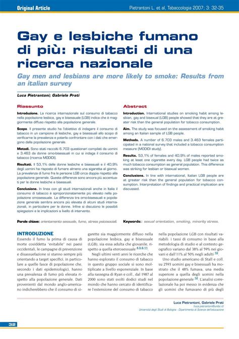 Gay e lesbiche fumano di più Società Italiana di Tabaccologia
