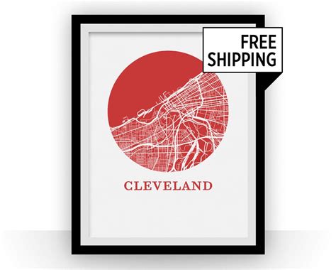 Cleveland Map Print City Map Poster - Etsy