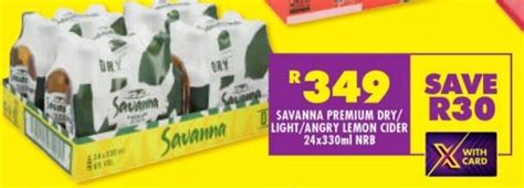 Savanna Premium Dry Light Angry Lemon Cider X Ml Nrb Offer At Shoprite