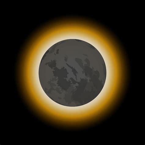 Ilustração vetorial eclipse de sol amarelo Vetor Premium