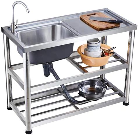 Simple Kitchen Sink With Bracket Commercial Stainless Steel Sink