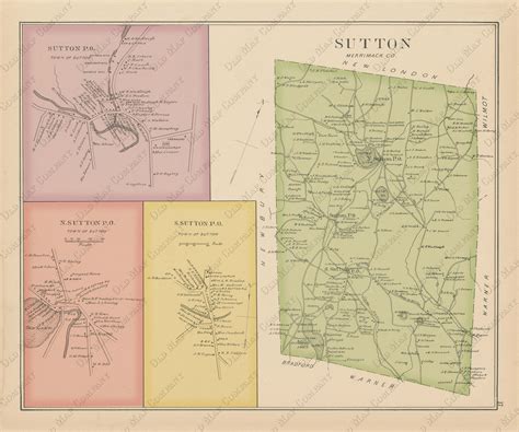 SUTTON, New Hampshire 1892 Map,