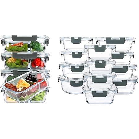 Amazon M MCIRCO 36 Oz 2 Compartments Glass Meal Prep Containers