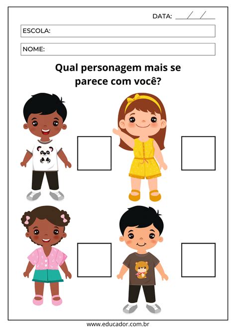 Atividades Sobre Identidade Para Educa O Infantil Educador