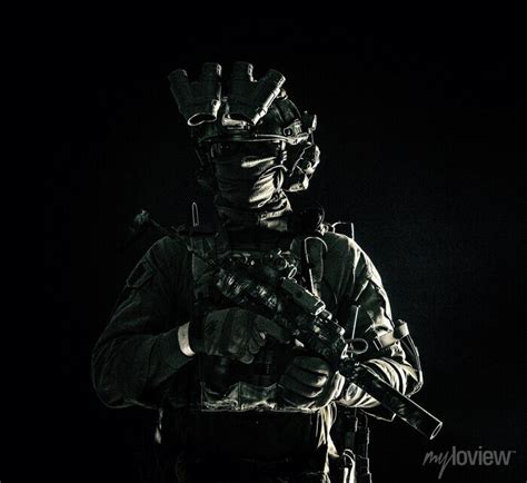 Special Ops Soldier In Black