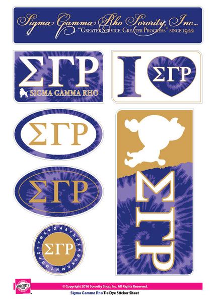 Sigma Gamma Rho Tie Dye Stickers Sororityshop