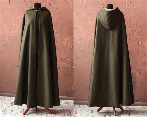 Long Wool Cloak With Hood Fantasy Medieval Cloak Hooded Cape | Etsy New