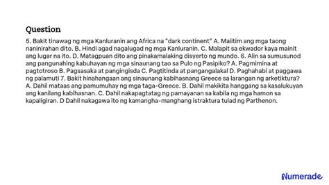 Solved Bakit Tinawag Ng Mga Kanluranin Ang Africa Na Dark