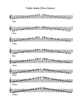 Violin Major Scale Sheet Two Octave Scales By Jennifer Pappal Tpt