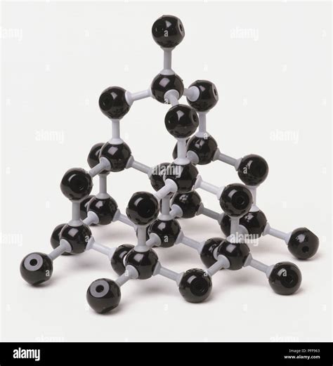 Ball and Stick Model showing arrangement of Carbon Atoms in Diamond ...