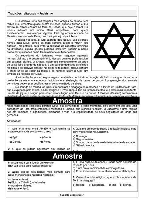 Questões Religiosas - 14 Atividades sobre Tradições Religiosas