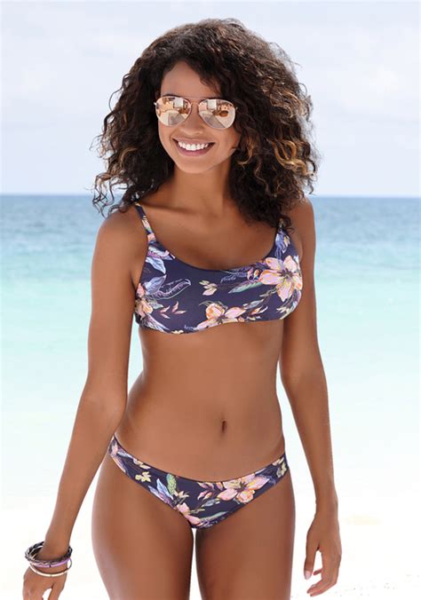 LASCANA Bustier Bikini Top Malia Hellblau Bedruckt 32 LASCANA De