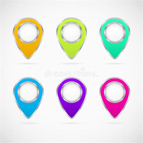 Colored Map Markers Icon Set Stock Vector Illustration Of Power