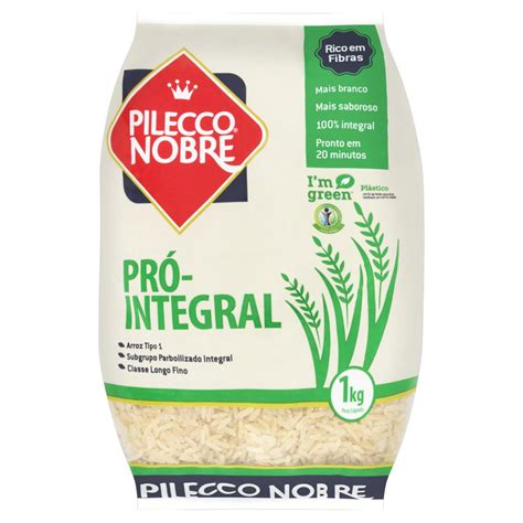 Arroz Pilecco Nobre 1kg Parboilizado Integral Shimodinha Supermercado