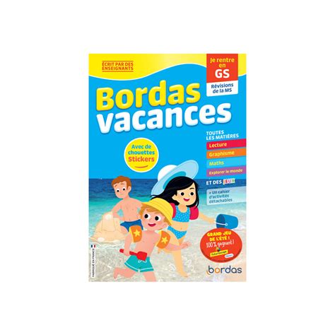 Cahier De Vacances Je Rentre En Grande Section Bordas