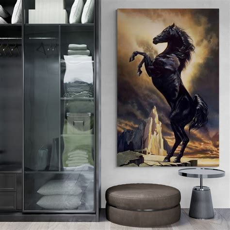 black stallion wall art black stallion framed canvas animal canvas