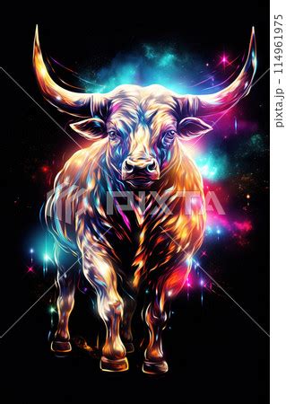 Sign of the zodiac Taurus in vibrant のイラスト素材 114961975 PIXTA