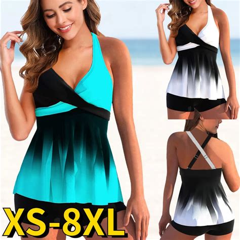 Bañador Sexy Estampado Para Mujer Tankini Monokini Conjunto De Dos