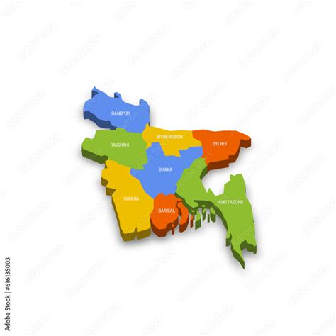 bangladesh political map  administrative divisions divisions