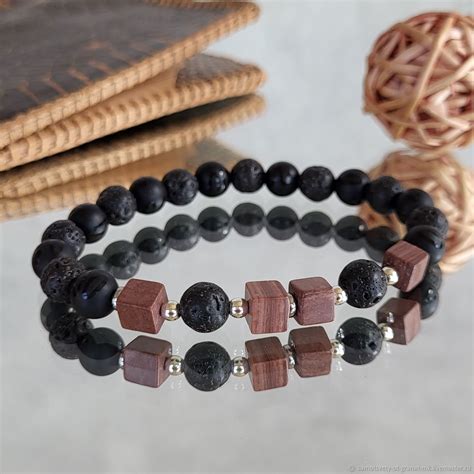 Браслет мужской из натуральных камней яшмы лавы шунгита гематита в ...