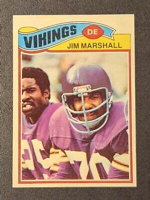 1977 Topps Football JIM MARSHALL 105 Minnesota Vikings HOF EBay