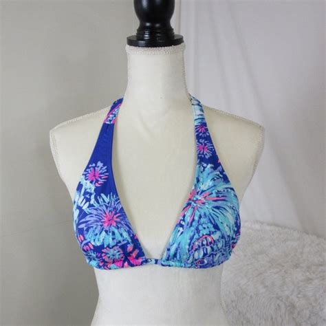 Lilly Pulitzer Swim Lilly Pulitzer String Bikini Halter Top Blue